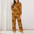 thumbnail image 2 of Fotbe Tiger Conjunto de Pijama de Manga Larga para Mujer con Estampado, Ropa de Dormir de 2 Piezas, Conjunto de Casa Suave y Cómodo con Bolsillos-Large, 2 of 7