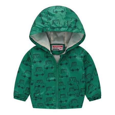 

Yubatuo Toddler Kids Baby Grils Boys Long Sleeve Floral Print Zipper Hooded Coat Jacket Green 90