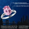 thumbnail image 2 of Gem Stone King 900 Platinum Light Pink Created Sapphire Solitaire Engagement Ring for Women | 4.50 Cttw | Oval 11X9MM | Gemstone September Birthstone | Size 8, 2 of 6