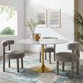 thumbnail image 1 of Modway Lippa 54" Round Faux Marble & Metal Dining Table in Gold and White, 1 of 8