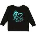 thumbnail image 3 of Inktastic Cure Ovarian Cancer Awareness Teal Ribbon Boys or Girls Long Sleeve Toddler T-Shirt, 3 of 5