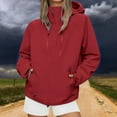 thumbnail image 2 of Plus Size Coat for Men and Women Windproof Outdoor Jacket with Hood Thickened Warm Workwear Casual Hiking,Red,XL, 2 of 4