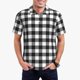 thumbnail image 1 of Fotbe Black White Plaid Camiseta Polo de Golf para Hombre con Estampado – Camisa Deportiva Transpirable con Cuello Abotonado-Small, 1 of 6