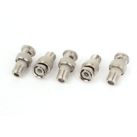 - 5pcs Coaxial Cable Connector F Female Jack to BNC Male Plug Adapter