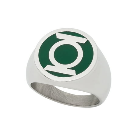 DC Comics Green Lantern Men's Stainless Steel Logo Ring, Size 10