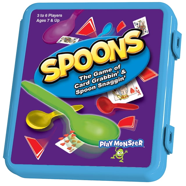 Juego de cartas PlayMonster Spoons con estuche, baraja de cartas para más de 7 años
