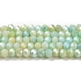 thumbnail image 2 of Faceted Electroplated Glass Beads Strands AB color Plated Rondelle Yellow Green 4x3mm Hole: 0.9mm about 110~115pcs/strand 39~40cm, 2 of 5