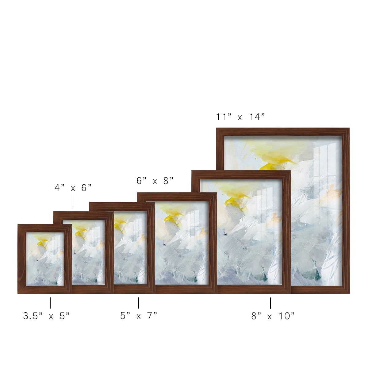 Canary and Sky II - Framed Print w/glass - Chestnut