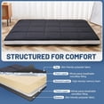 thumbnail image 2 of MOPHOTO 4'' Japanese Floor Futon Mattress, Floor Mattress with Storage Bag, Memory Foam Roll Up Mattress Tatami Mat, Folding Sleeping Padded Futon Mattress Portable Camping Mattress, Black, Queen, 2 of 9