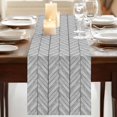 thumbnail image 3 of Table Runners 90 Inches Long Dress Scarves, Gray Wood Grain Farmhouse Coffee/Dining/Kitchen Table Runner for Living Room, Retro Minimalist Geometric Art 13x90 Inch, 3 of 9