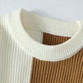 thumbnail image 3 of ibuvkizy Fall Winter Sweaters for Men!Men's Colorblock Knit Sweaters Crew Neck Sweaters Long Sleeve Pullover Tops Khaki,XL, 3 of 7