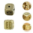 thumbnail image 3 of 2Pcs Brass Dice Pure Copper Dice Bar Supplies Playing Game Tool (Random Style), 3 of 8