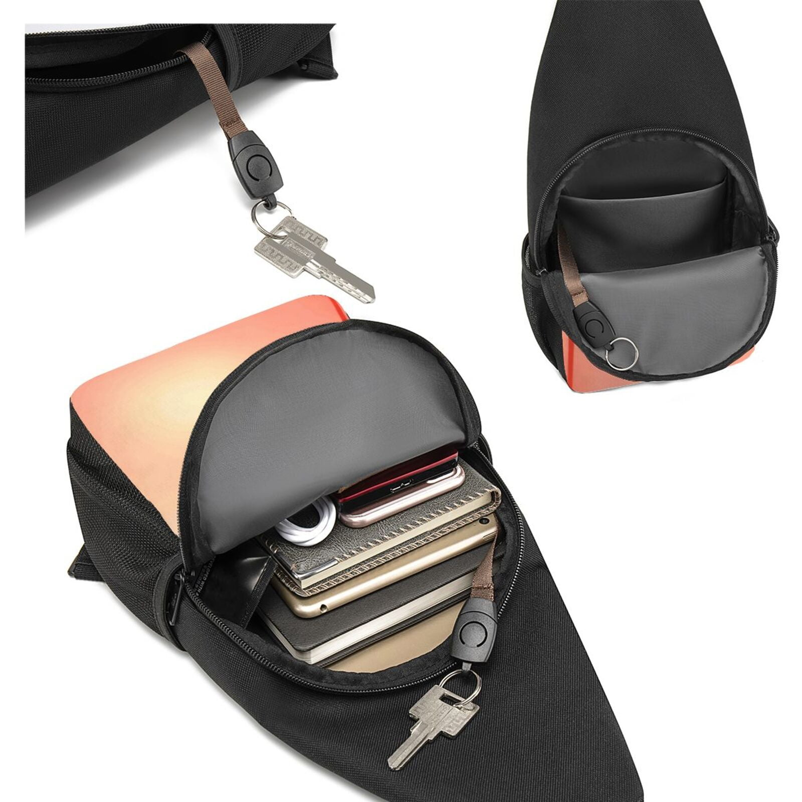 Xecao's The Sunset of Dandelion Print Sling Bag: A Versatile Chest, Shoulder, and Crossbody Backpack for Casual Days Out, Perfect for Both Men and Women