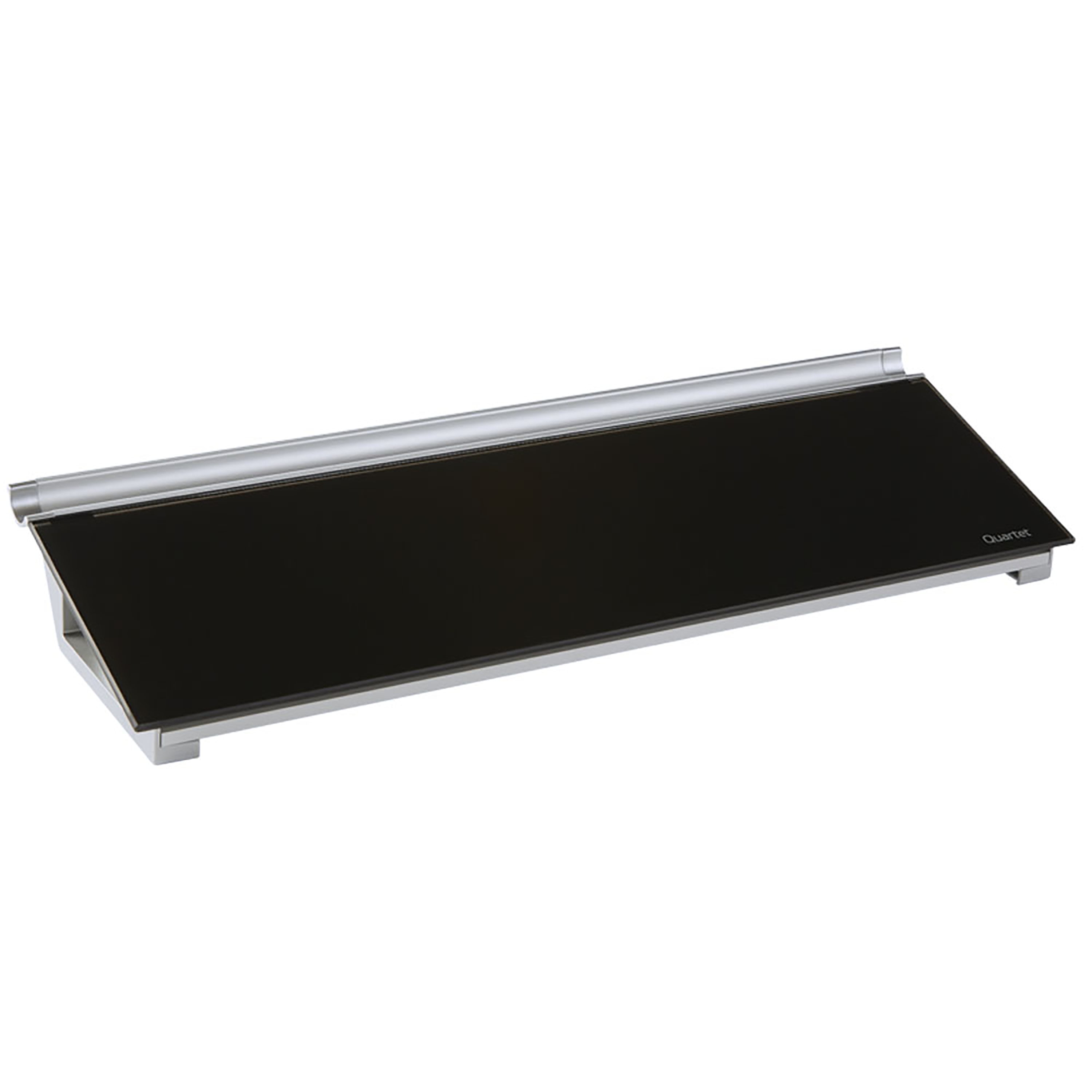 Quartet Glass DryErase Desktop Computer Pad, 18" x 6", Black