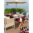 thumbnail image 5 of Outdoor Tablecloth with Umbrella Hole for Patio/Picnic/Party/Camping, Red Grey Abstract Waterproof Table Cloth Rectangle Table Cover Washable, Modern Geometric Ombre Artwork (54"x 80"), 5 of 8