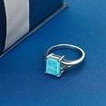 thumbnail image 3 of Gem Stone King 925 Sterling Silver Green Turquoise Solitaire Engagement Ring for Women (1.80 Cttw, Emerald Cut 9X7MM, Gemstone Birthstone, Available in Size 5,6,7,8,9), 3 of 4