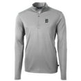 thumbnail image 2 of Men's Cutter & Buck  Gray Detroit Tigers Virtue Eco Pique Recycled Quarter-Zip Pullover Top, 2 of 3