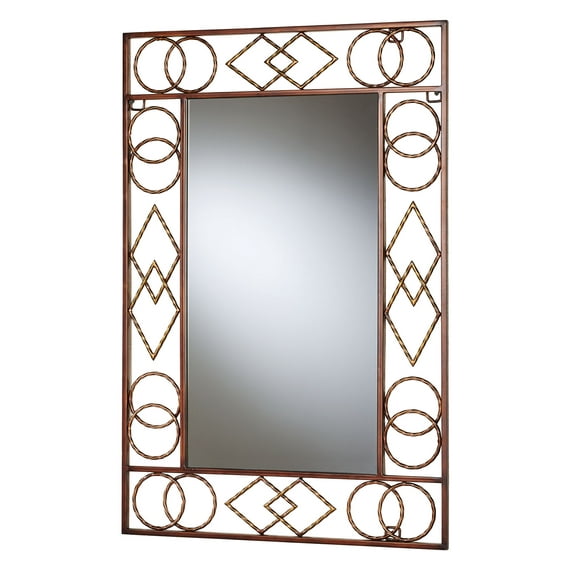 Tribal Essence Geometric Wall Mirror Dark Bronze