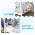 thumbnail image 5 of SESSLIFE House Bed with Fence, Wood House Bed, Floor Bed Frame, Twin Canopy Bed for Bedroom, No Box Spring Needed (White), 5 of 7