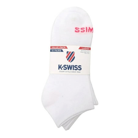 

K-Swiss Women s Flat Knit Solid Low-Cut Socks Size 9-11 10-Pack