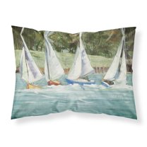 Carolines Treasures JMK1035PILLOWCASE Sailboats on the bay Fabric Standard Pillowcase Standard multicolor