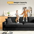 thumbnail image 7 of 100" Sofa Couch for Living Room,24" Extra Deep Seat Corduroy Sofa,Wide Arm,Comfy Upholstered Oversized Loveseat,2 Pillows,Black, 7 of 7