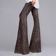 thumbnail image 3 of Sparkly Sequin Flared Pants for Women Y2k Slim Fit Elastic Waist Wide Leg Shiny Sequins Pants Rave Outfits Clubwear, 3 of 6