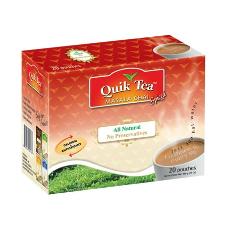 Chai Tea Latte - Masala Chai Tea 10 Latte Tea Pouches By QuikTea