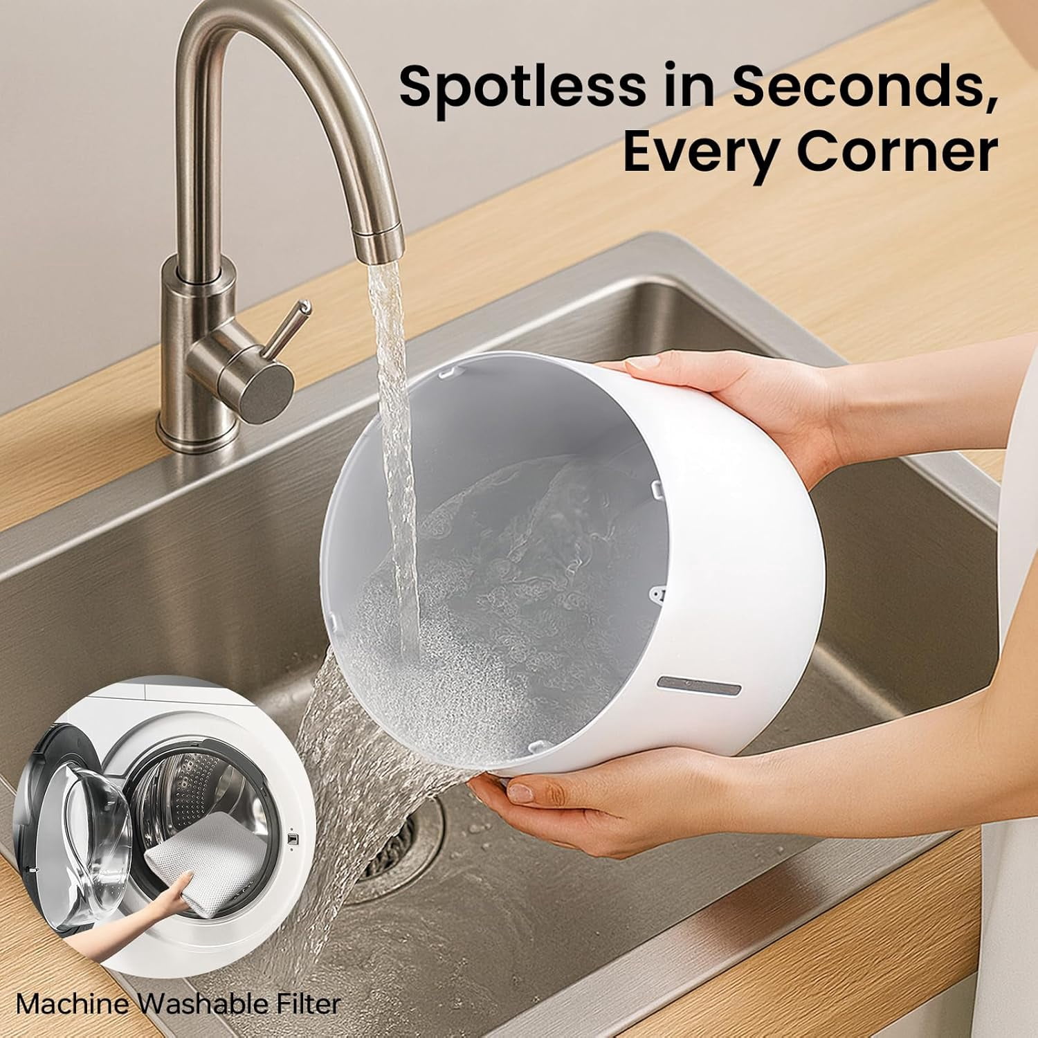 MistFree Evaporative Humidifier for Bedroom, 3L No White Dust for Sensitive Individuals & Kids, Auto Humidity Control, Ultra Quiet Sleep Mode, Easy Clean Tank for Office & Small Room HC13