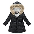 thumbnail image 2 of Esaierr 3-12 Years Girls Hooded Jackets for Toddler Kids,Fall Winter Cotton Thickened Coat Warm and Comfy Glossy Puffer Outerwear, 2 of 8