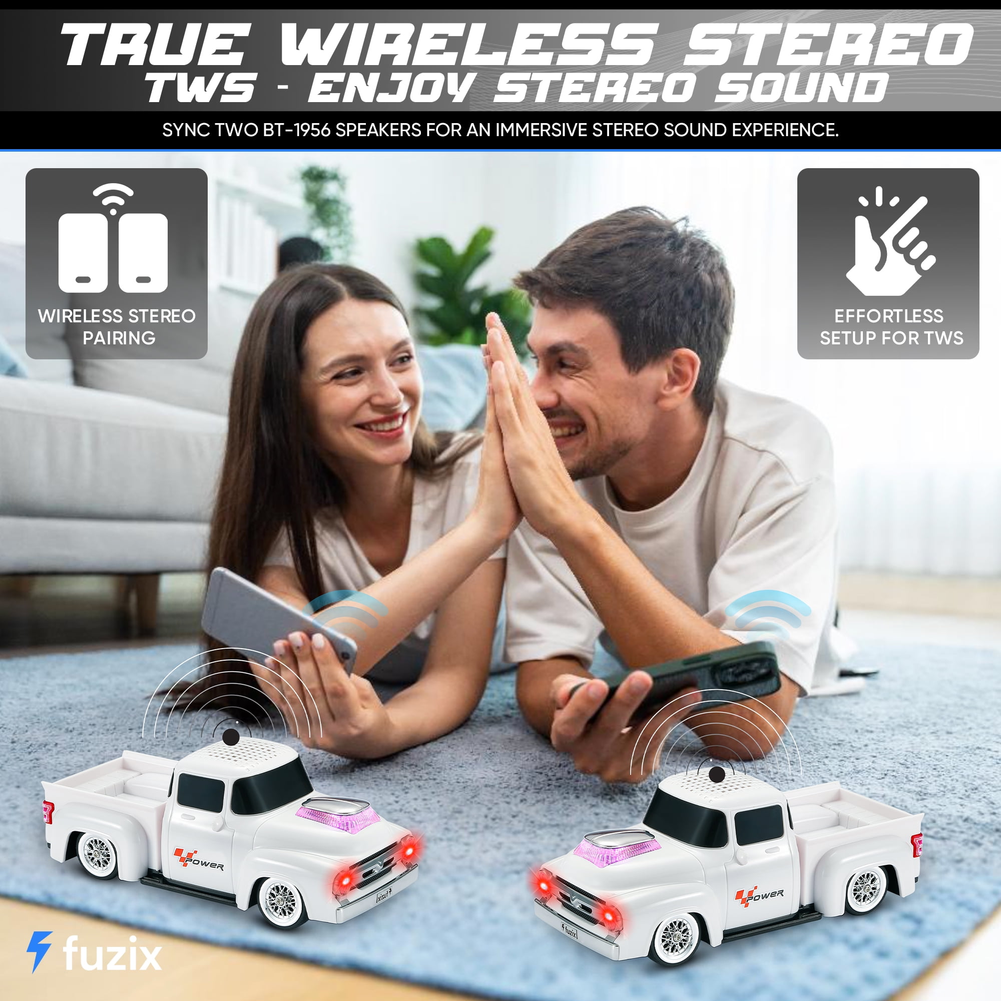 Fuzix WS-538 Car Bluetooth Portable Speaker with LED AUX USB FM Rechargeable