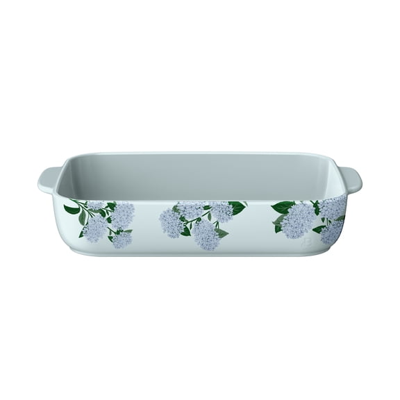 Beautiful 9”x13” Stoneware Baking Dish, Hydrangea Floral by Drew Barrymore
