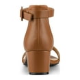 thumbnail image 2 of BLISSFUL STEP Women's Shoes Open Toe Block Heel Ankle Strap Sandals Brown 8.5, 2 of 7