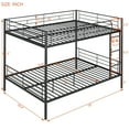 thumbnail image 6 of Full Over Full Metal Bunk Bed with  Full Length Gridded Guardrails,  Modern Double Decker Bed with Iron-Crafted Frame,Save Space or Split Into 2 Beds, Easy Assembly, for Bedroom and Apartment,Black, 6 of 6