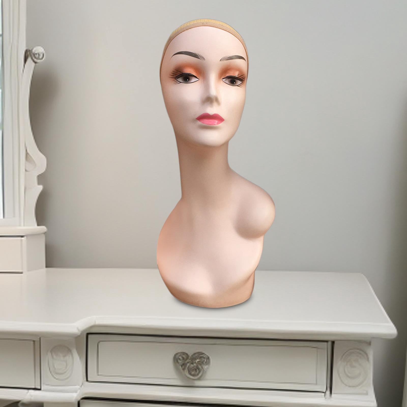 Mannequin Display Head Left Shoulder Display Model Multifunctional Female Manikin for Necklaces Hairpieces Glasses Hats Style A