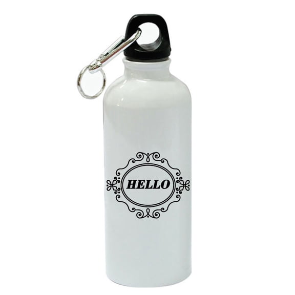Hello White Aluminum Sports 20 oz Water Bottle