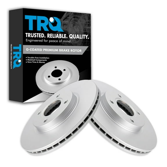 TRQ Front Brake Rotors Set Vented Premium G-Coated Fits Select 2014-2019 Ford Fiesta