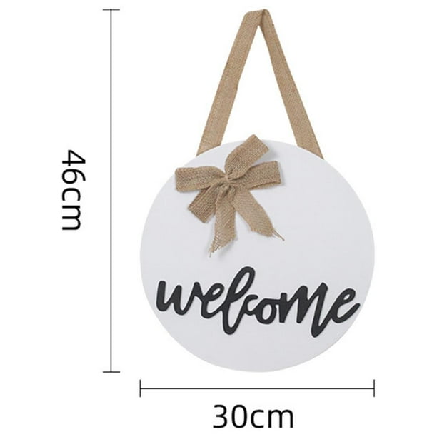 Señal De Bienvenida, Decoración Rústica Para Puerta Delantera, Letrero Colgante De Madera Redondo, Decoraciones De Porche De Granja Para El Hogar, Acción De Gracias Sweethay HA023826-00