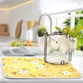 thumbnail image 5 of Yellow Floral Dish Drying Mat Dish Drainer Rack Mats Water Absorbent Non-Slip Easy Clean Heat Resistant for Kitchen Counter, 5 of 8