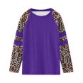 thumbnail image 5 of idosla Girl's Athletic Leopard Print Sweatshirt Crew Neck Long Sleeve Tops Fall Clothes (Purple, 5-6 Years), 5 of 5