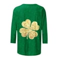 thumbnail image 4 of BLVB Womens St. Patrick's Day Shirts 3/4 Sleeve Crewneck T Shirt Clover Shamrock Tops Casual Vacation Tunic Tee Tops, 4 of 5