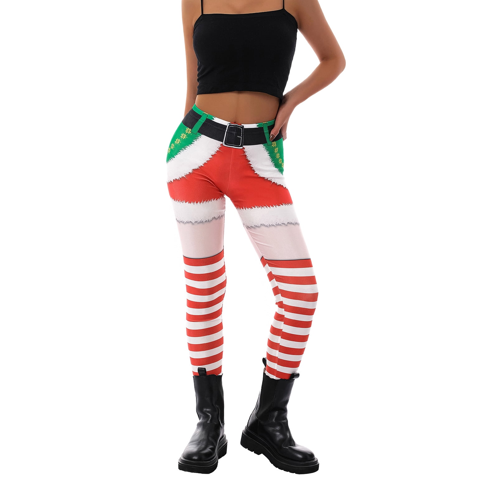 Christmas Leggings for Women Funny Elf 