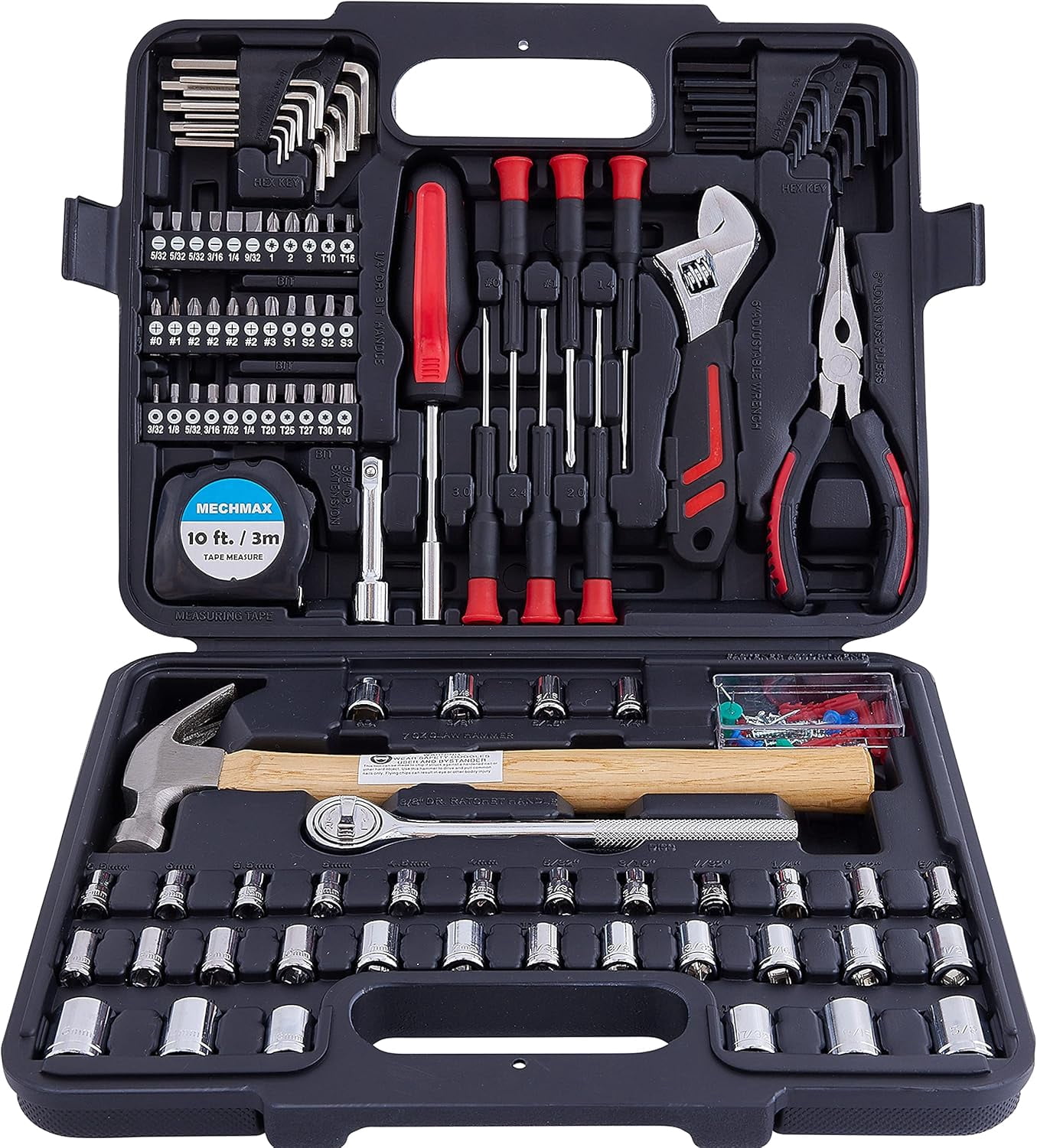 149 Piece Tool Kit, General Home/Auto Repair Tool Set with Toolbox Storage Case for Homeowner, Apartment, Office, Mechanic, Men, Car, and as A Gift