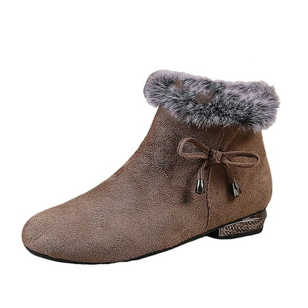 GHSOHS Boots for Women Zipper Waterproof Boots Ankle Booties Shoes Black Boots Short Boots Side Zipper Plush Non Slip Warm Cotton Boots Western Cowgirl Boots Rain Boots Comfort Booties Size 35