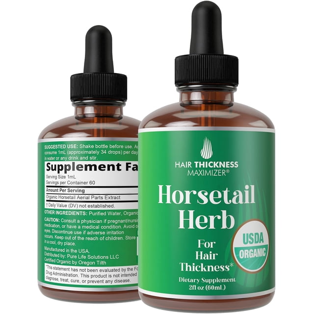 Suplemento orgánico para maximizar el grosor del cabello, cola de caballo