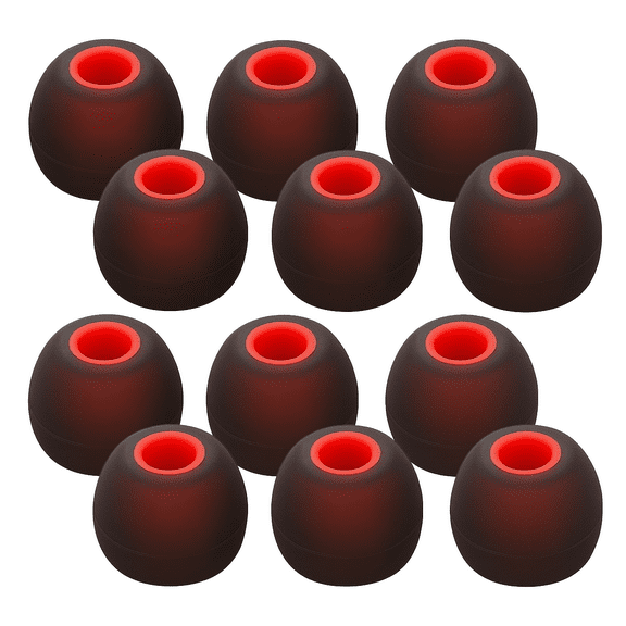 Replacement Noise Isolation Silicone Soft Ear Buds Earplug Tips for Senso, TOZO, Sony, Zeus, Otium, Hussar Sport in Ear Headphones Wireless Earphones (Red, Small, Medium, Large - 5 Pair)