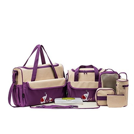 Collection Baby Diaper Stacker - SOHO Collections, 10 Pieces Diaper Bag SetLimited time offer (Lavender with Elephant)