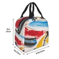 thumbnail image 2 of Picia Colorful Abstract Bumper Cars Printed Lunch box Lunch bag for Men Women Large Capacity Lunchbox Reusable Lunch Bags Insulated Lunch Bag Lunch Box Cooler, 2 of 6