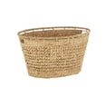 thumbnail image 6 of DecMode 30" x 17" Brown Seagrass Handmade Woven Oval Storage Basket with Elevated Rim and Slot Handles, 1-Piece, 6 of 9