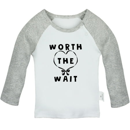 

iDzn Worth The Wait Funny T shirt For Baby Newborn Babies T-shirts Infant Tops 0-24M Kids Graphic Tees Clothing (Long Gray Raglan T-shirt 0-6 Months)